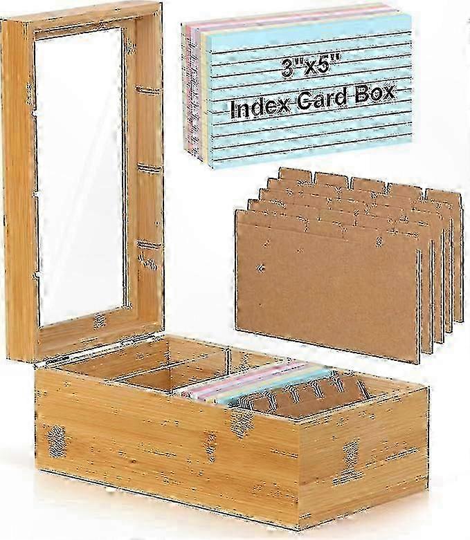 4-Section Bamboo Card Sorter 3x5