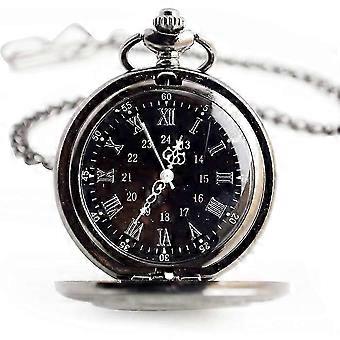 Lommeur Quartz Lommeur Klassisk Retro Romertal Lommeur Sort zddk