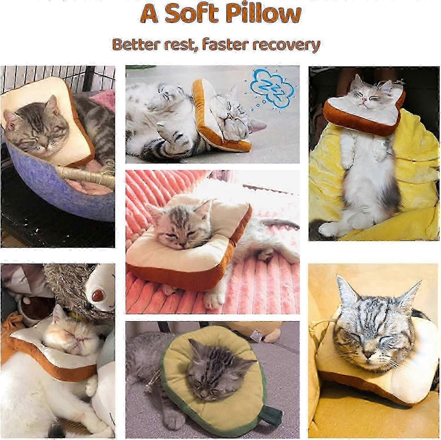 Adjustable Toast-Shaped Cat Collar