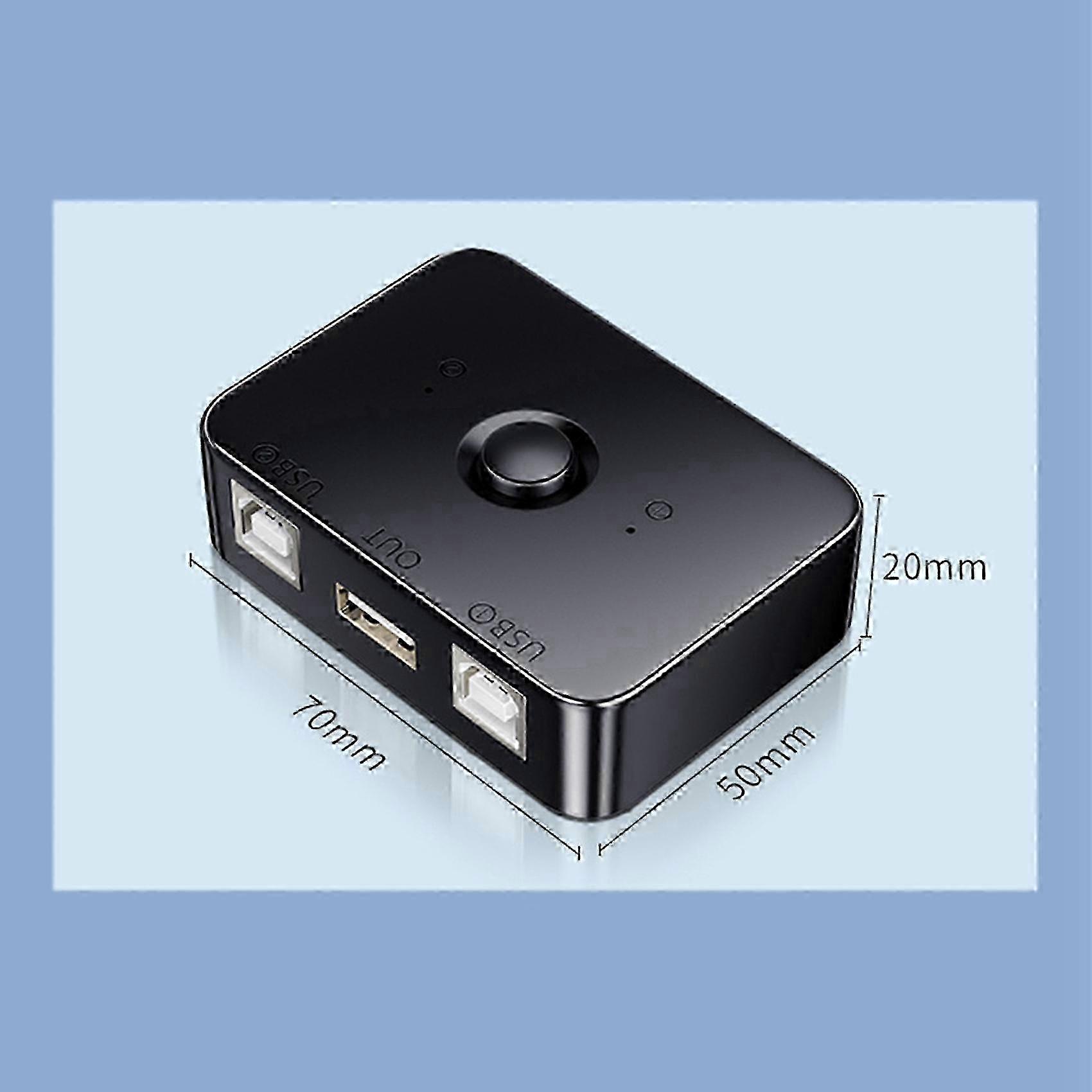 2X USB Printer Sharer Device 2 Ports USB2.0 Selector Printer Sharing Peripheral compatible with Printer USB Splitter Sharing Printer