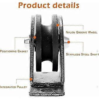 Silent Fitness Bearing Pulley, U-Grooved Wheel, Stainless Steel Swivel, 300kg Load Capacity
