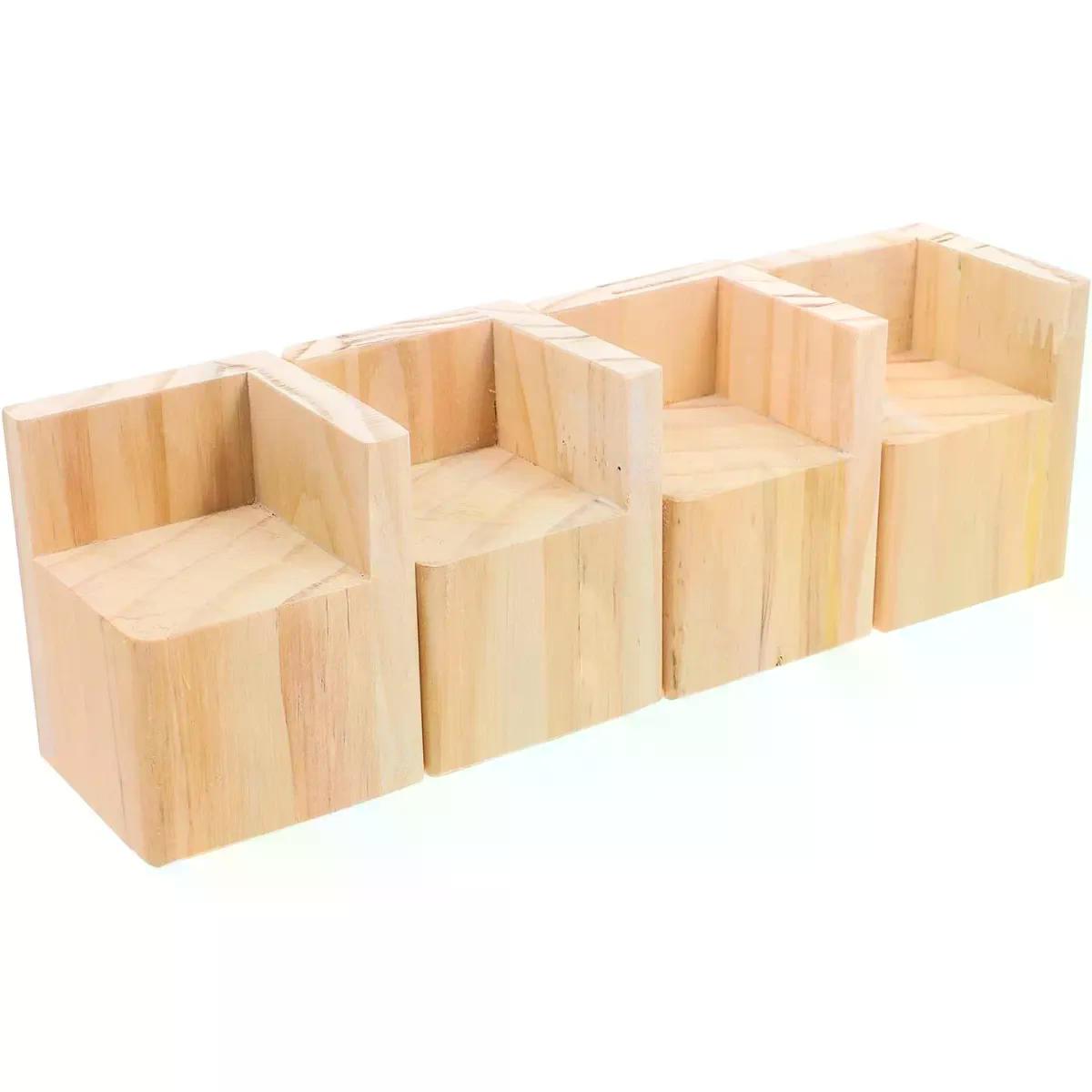 4 Pack Wooden Bed Risers for Sofa and Couch, 5cm Square