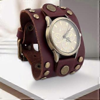 Pulseras de reloj puntero de cuero PU genuino retro Punk Professional elegante regalo del día de San Valentín