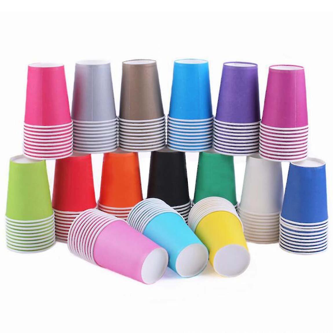 Assorted Color Disposable Paper Cups 250ml