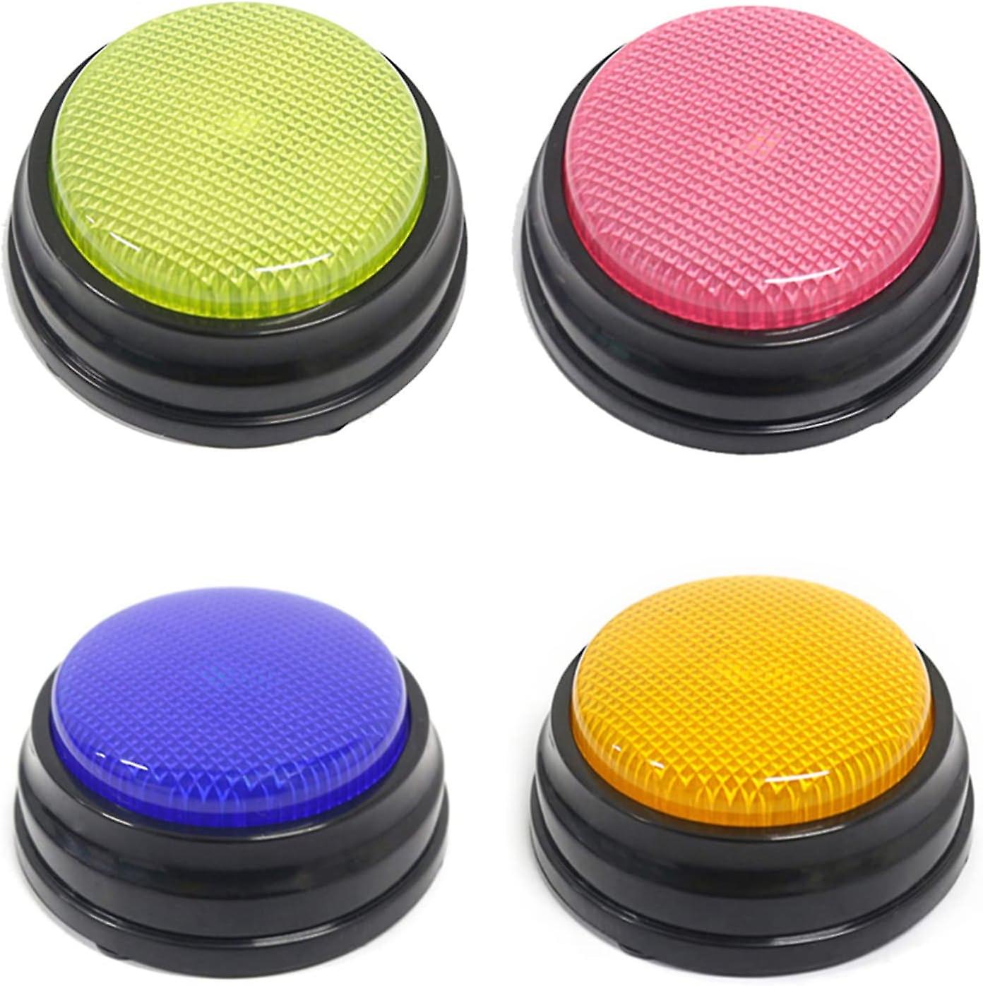 Recordable Talking Button For Dog With Led Function And Sounds Answer Buzzers (4pcs)