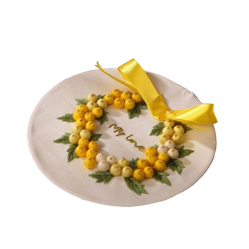 DIY Creative Tools Thread Fabric Cross Stitch Embroidery Starter Kit Yellow