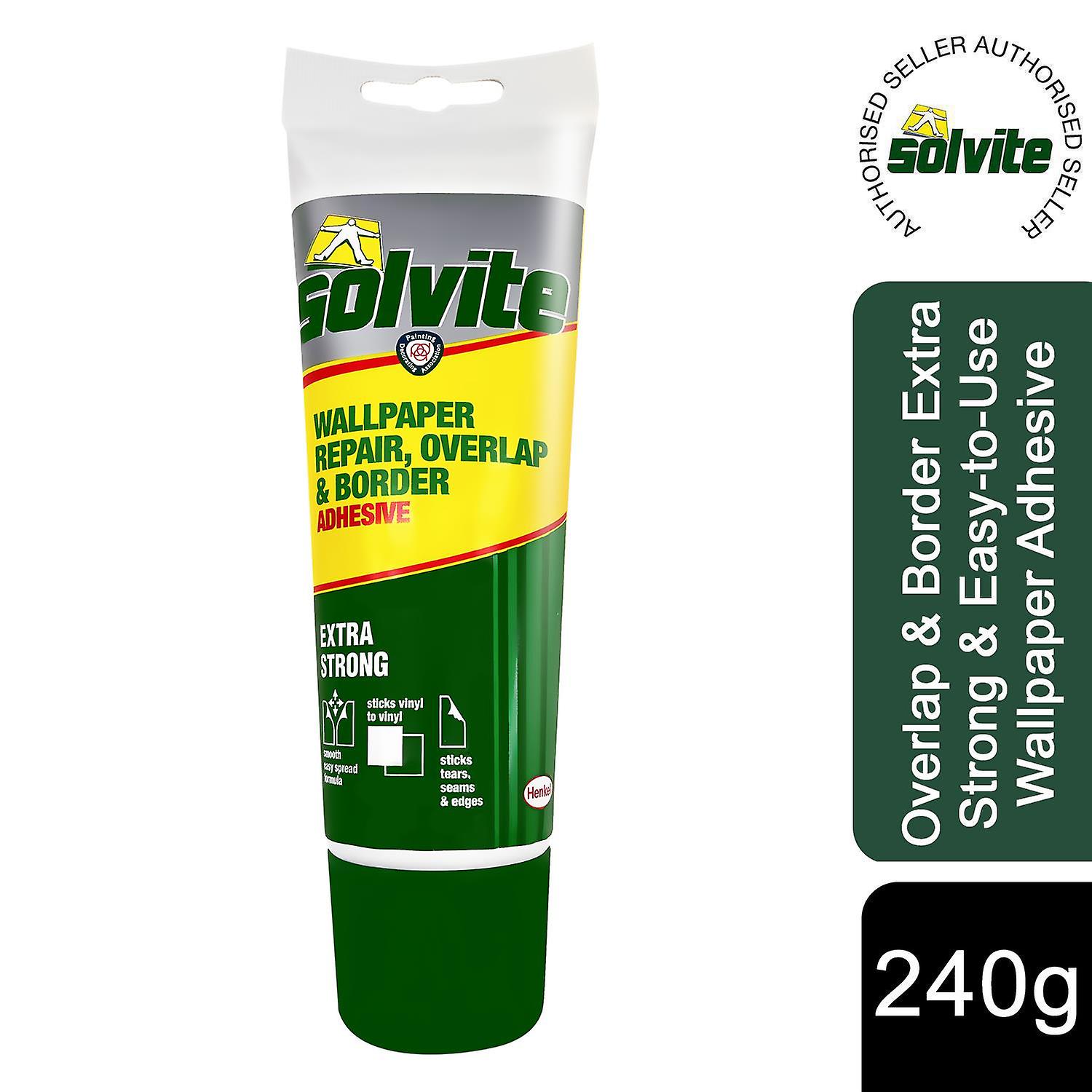 Solvite Overlap & Border Extra Strong & Easy-to-Use Wallpaper Glue, 240 g