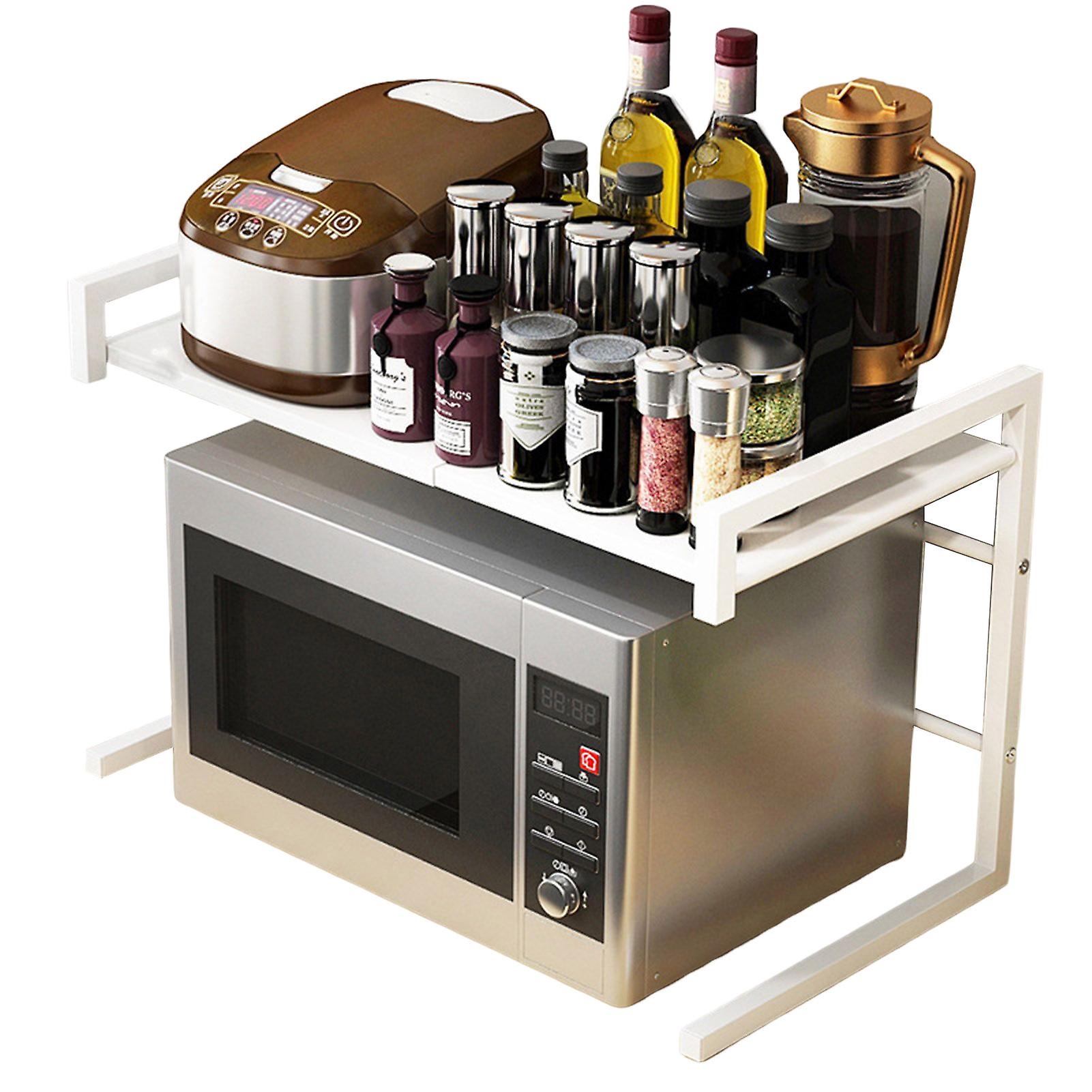 Adjustable Kitchen Counter Shelf Adjustable Microwave Rack Toaster Shelf For Kitchen Bathroom Storage