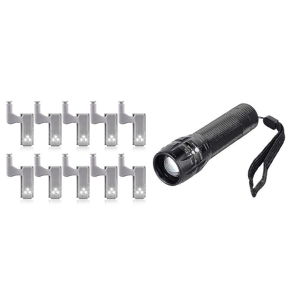 10pcs Led Hinge Light Smart Sensor Lamp Warm White 1 Pcs Led Flashlight 18650/aaa Battery Led Tor