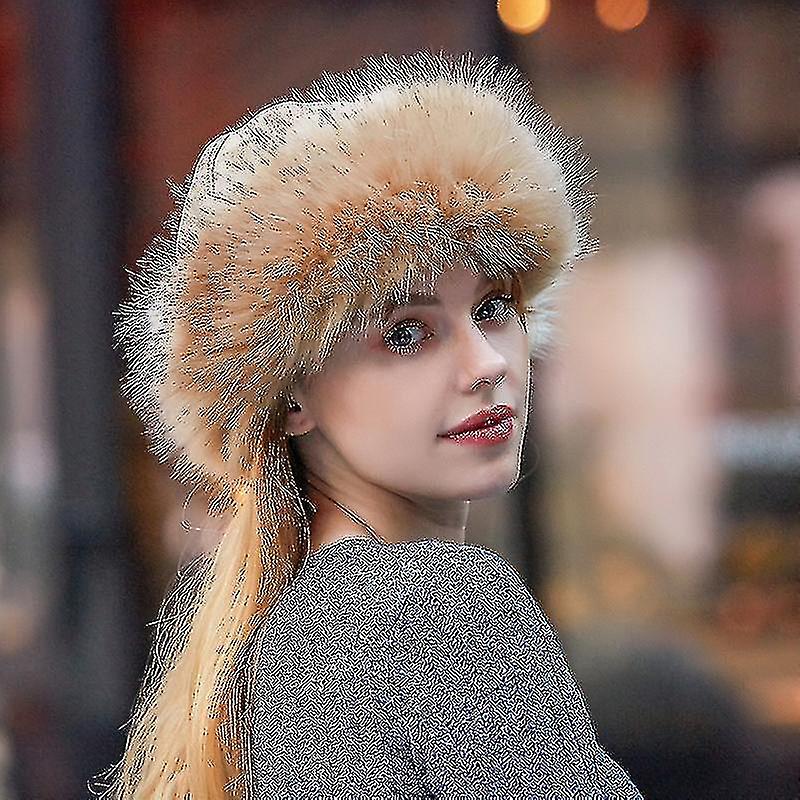 المنغولية الرجال النساء الشتاء فو الفراء من جلد الغزال رقيق قبعة صغيرة دافئة سميكة قبعة الثلج كاب Niuniu