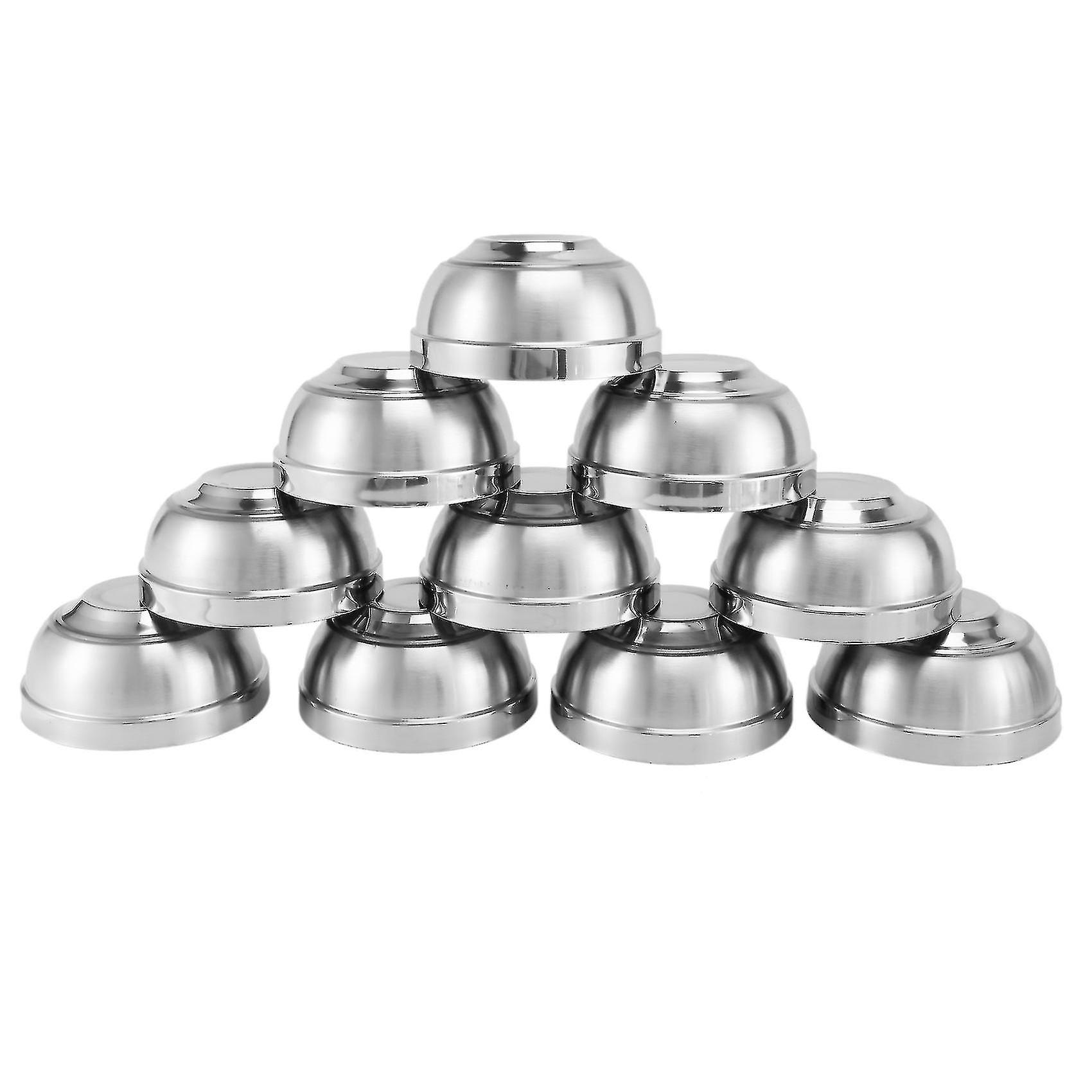 Rustfritt stål Bowl, rustfritt stål Mikseboller 10 Pack Double Walled Isolert Metal Nesting Bow