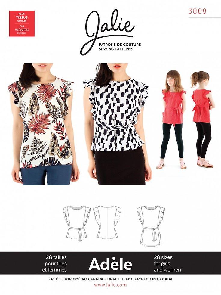 Jalie Paper Sewing Pattern 3888 Adele Flutter Sleeve Top & Tunic