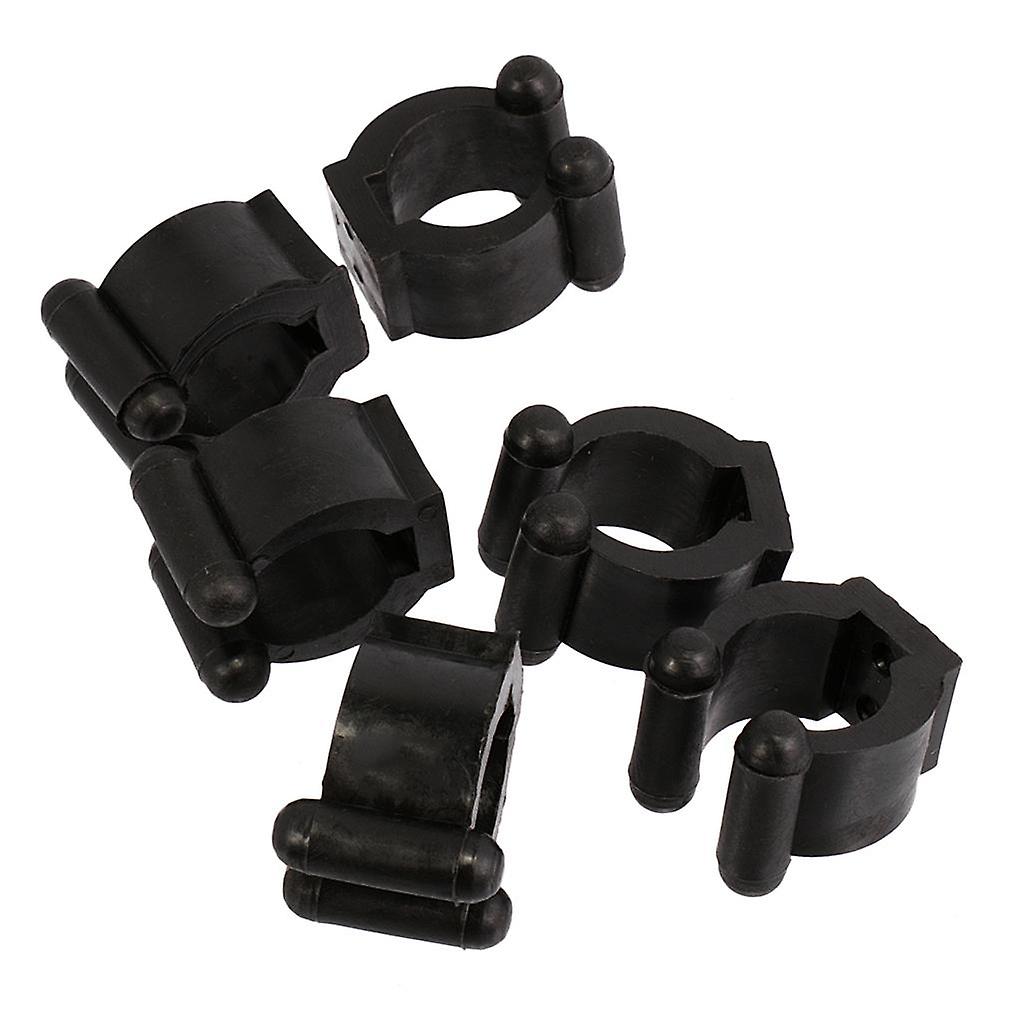6pcs petits clips de queue en plastique rond de remplacement clips de queue pour supports de queue noir