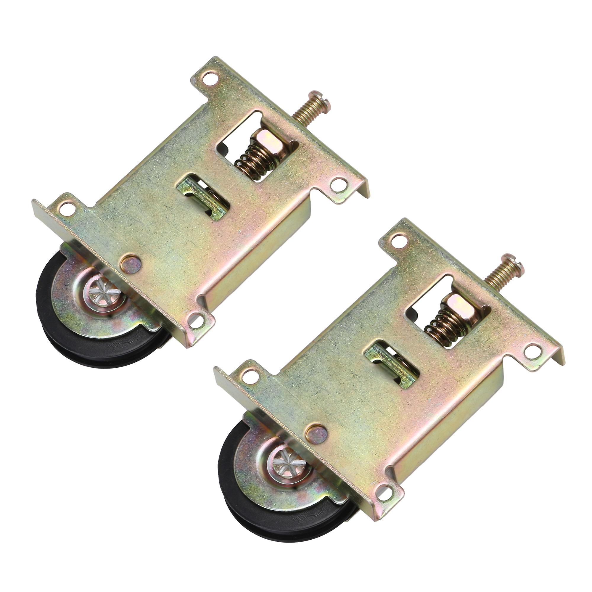 2pcs Closet Sliding Door Housing Rollers Black Ball Bearing Assembly