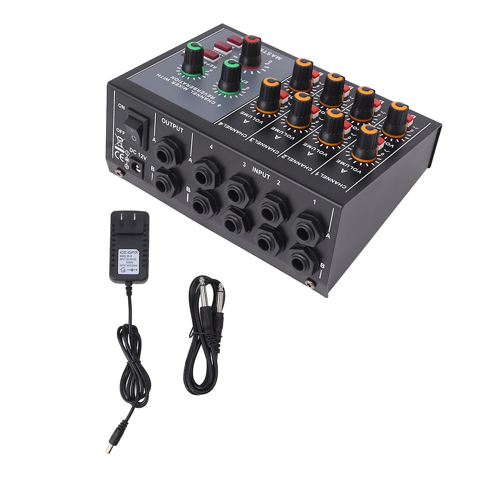Compact Mixed Sound Mixer Metal 8 Channel Professional Mixer Board for Home 100‑240V US Plug