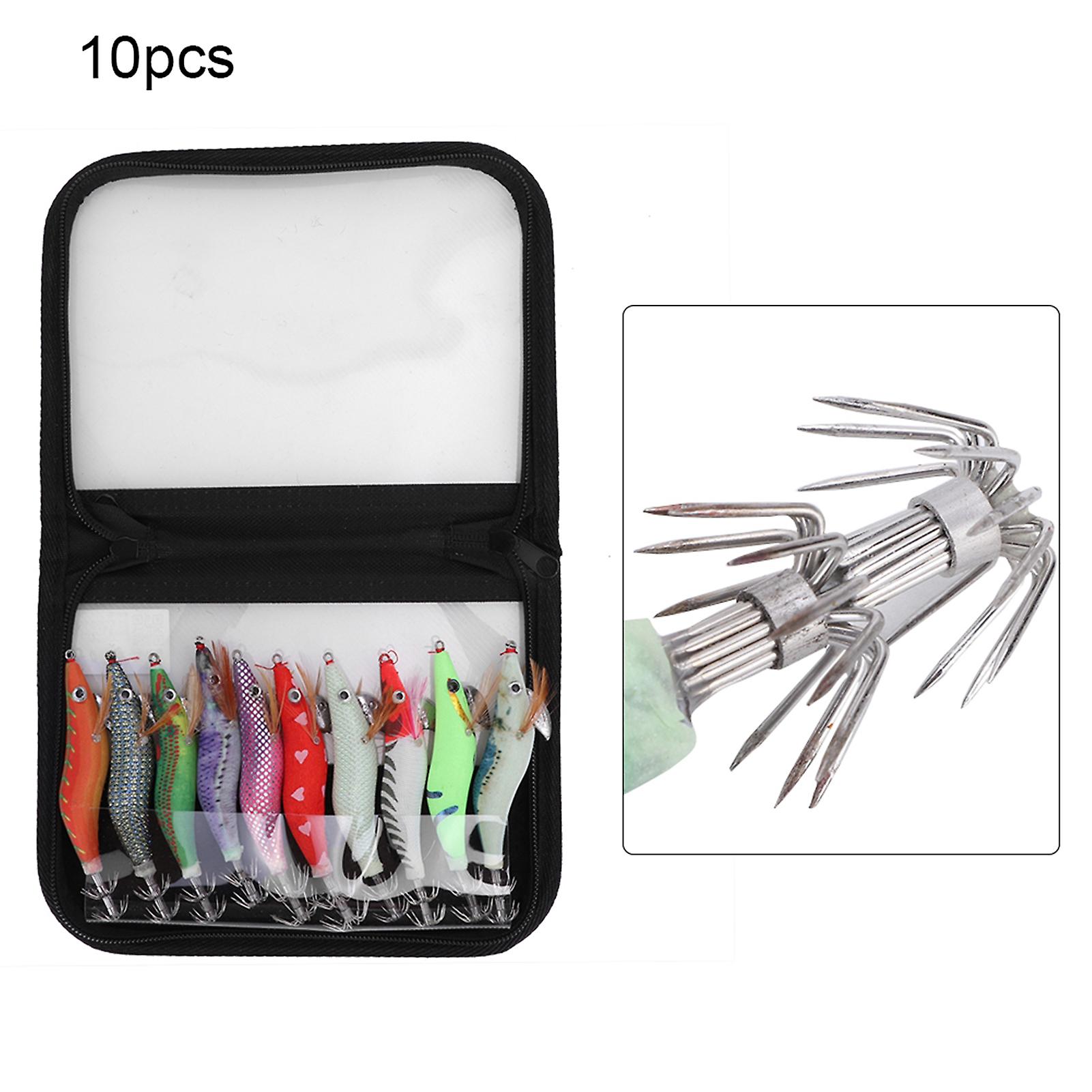 Artificial Shrimp Shape Lure 10Pcs Artificial Fish Shrimp Shape Lure Bait Fishing Tackle with Box(Type 2.5)