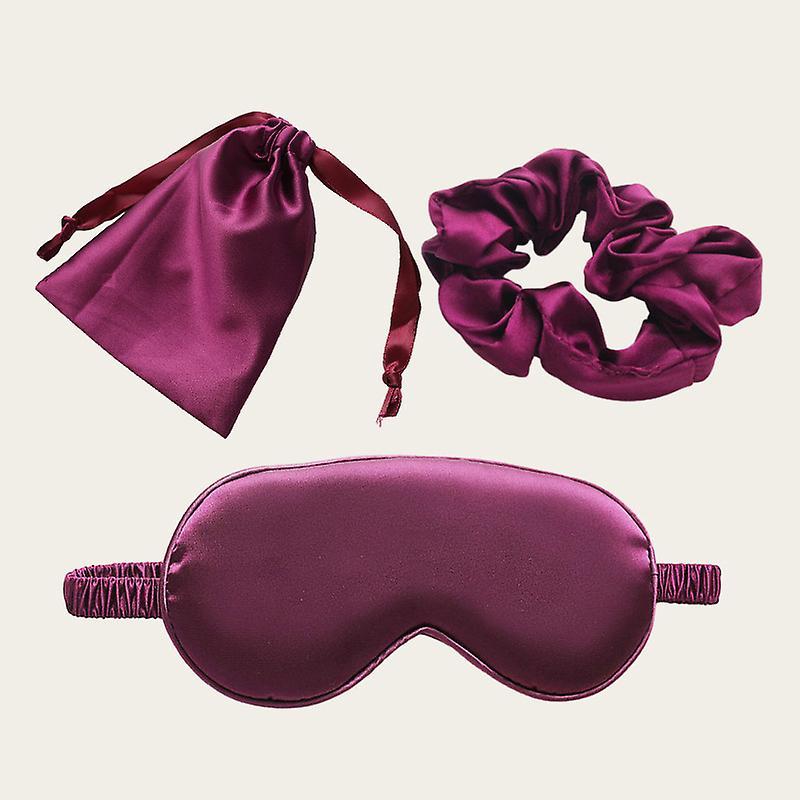 Silk Satin Sleeping Eye Mask 3 Set Eyeshade Elastic Strap