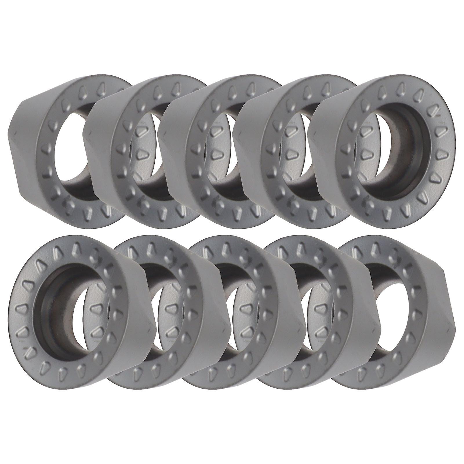 10Pcs Turning Insert Carbide Round Blade Lathe Cutter Milling CNC Cutting Tool Set Kit(RPMT10T3MOE-JS )