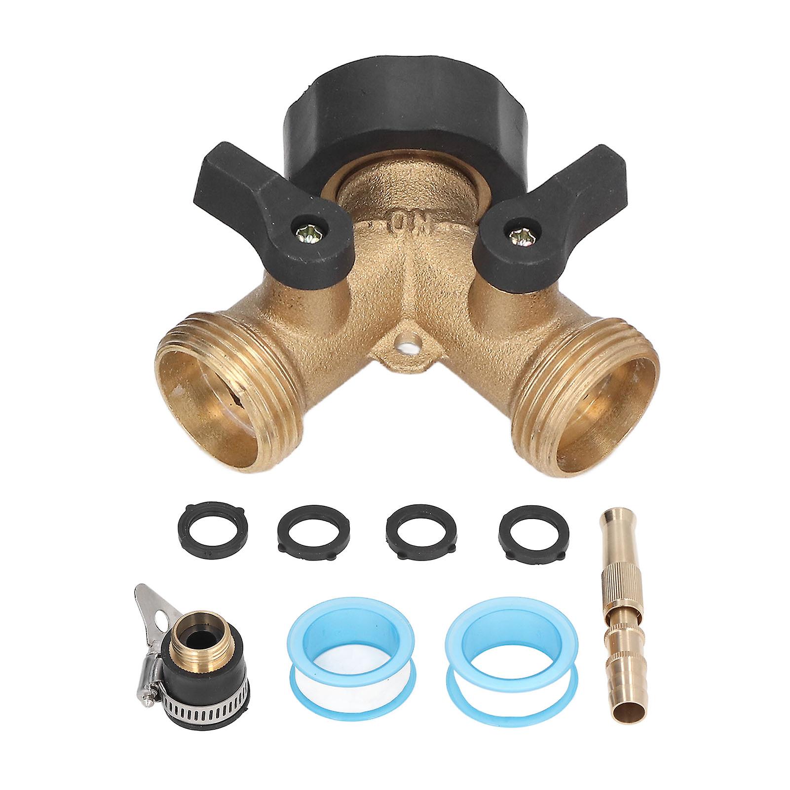 Heavy Duty Garden Hose Splitter 2 Way Y Connector Faucet Connector 3/4in Outdoor IrrigationEU Standard