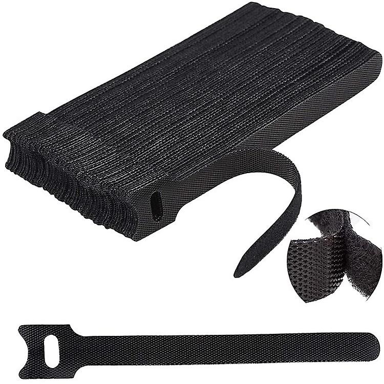 Adjustable Reusable Cable Ties Straps, Hook And Loop Cable Straps Cable Ties, Loop Long Cable Straps Ties(black)100pcs