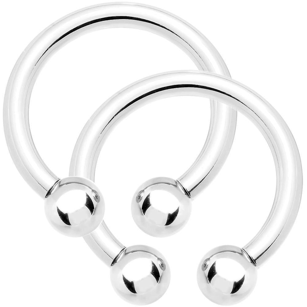 8Ga horseshoe circular barbells - pair of 316l steel 3/4 - nipple, ear, pa