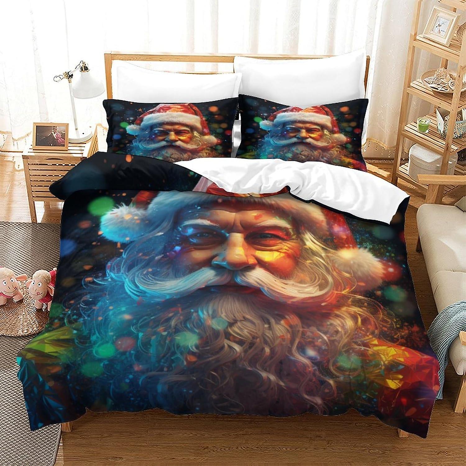 Jultomten Täcke Cover Pojkar Flickor Spel Sängkläder Set,Abstrakt Konst Täcke Cover 3 Piece Sovrum Set med 2 Örngott För Tonåringar Och Vuxna,