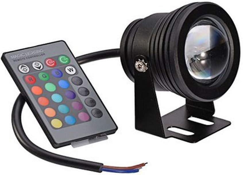 Pool Source LED Lamp Remote Control Underwater Light Color Changing Aquarium Pond Lights (Black Shel
