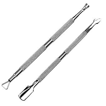 2PCS Premium Cuticle Pusher and Cutter, Manicure Tools Set for Fingernail and Toenail