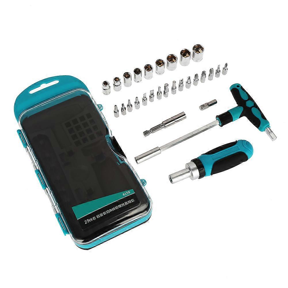 29Pcs Ratchet Bits Screwdriver Socket T Shape Hex Wrench Kit