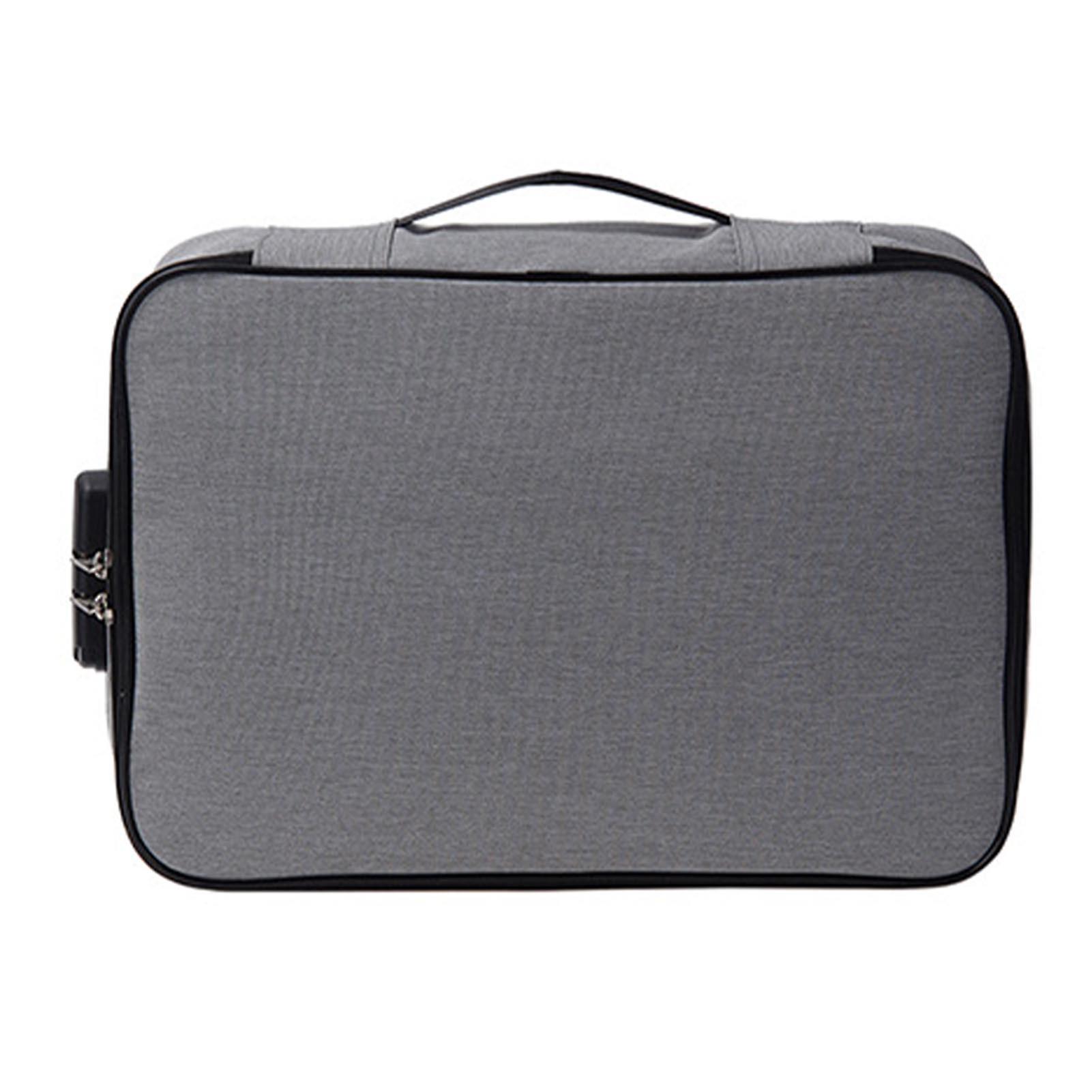 Large Capacity Multifunctional Document Organiser with Lock Durable Storage Bag Portable Certificate Holder Fire-Resistant Material Document Case for 