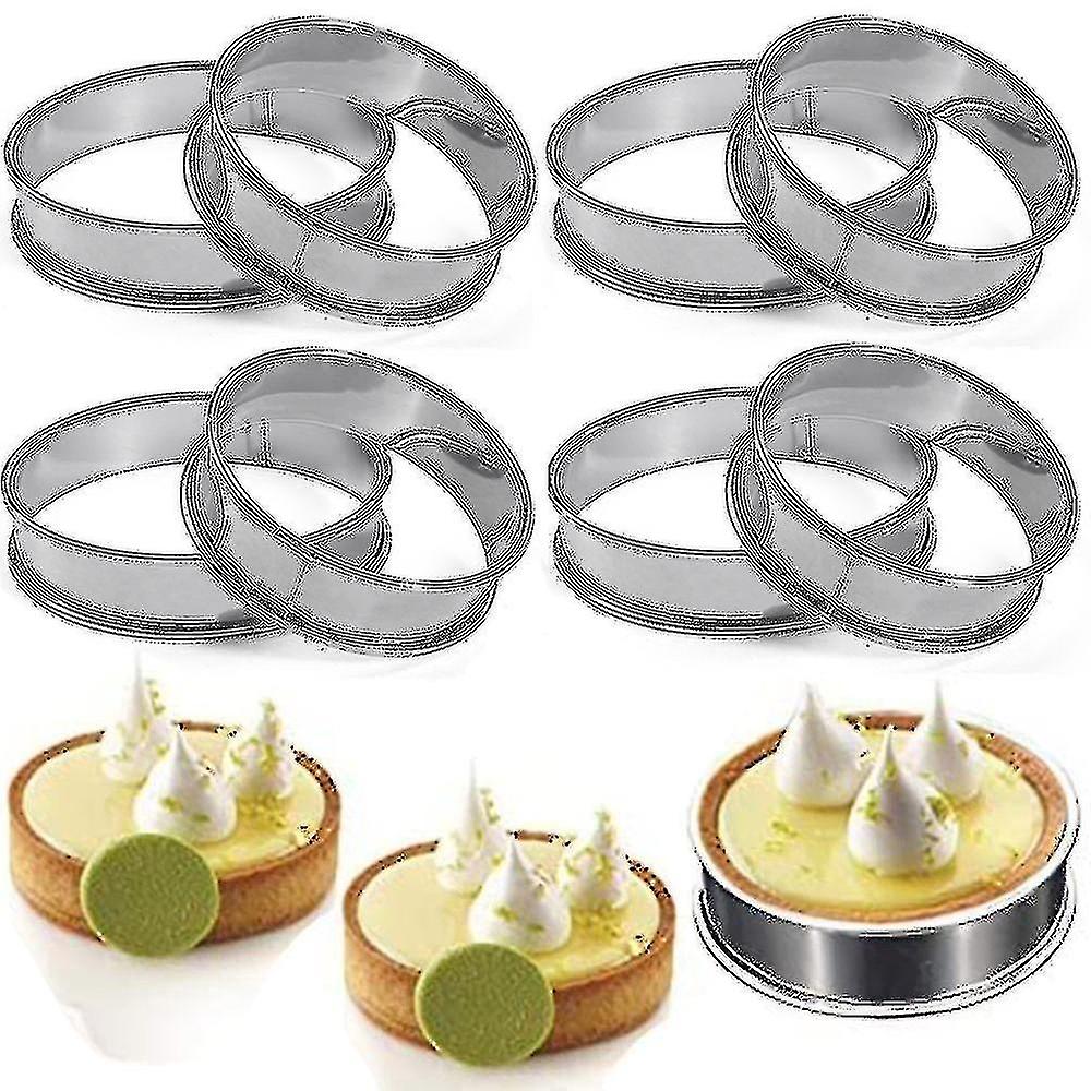 10/5/2 pieces stainless steel double roll baking ring tart ring fruit pie cake cookie mold 10cm 8cm