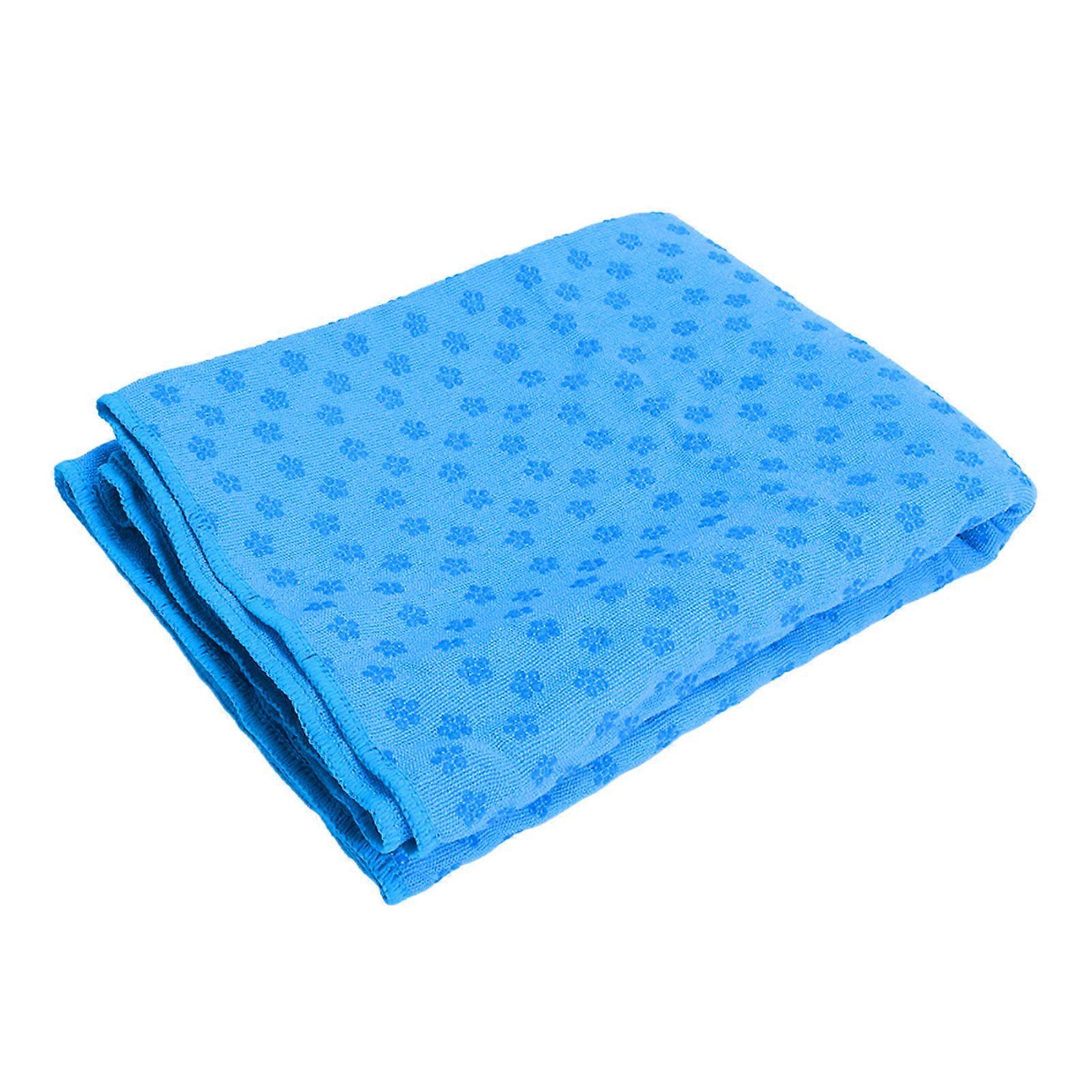 Yoga Towel Soft Microfiber Slip Resistant Sweat Absorbent Yoga Mat Towel For Pilates Exercise Classes Blue