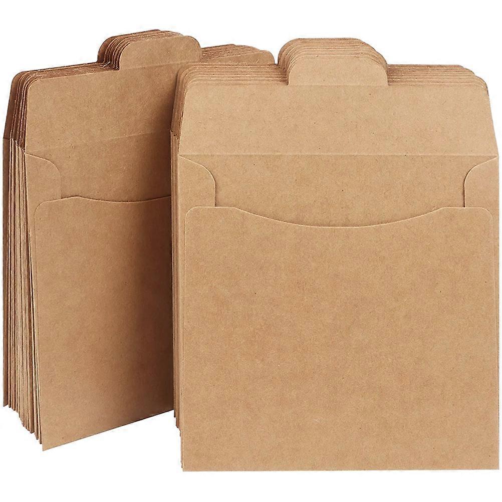50pcs Brown Paper Bags Kraft Paper Bags CD File Envelope Pouches Brown CD Envelopes