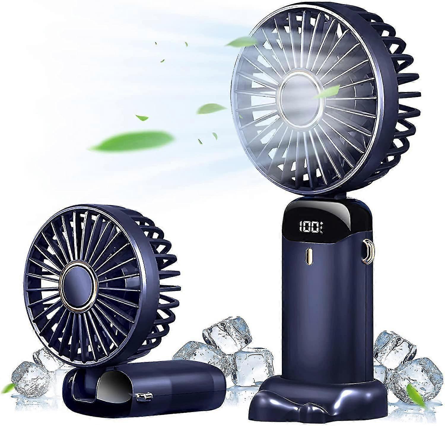 Portable Fan, Handheld Fan Personal Fan 10000mah Rechargeable With 5 Speeds, Mini Quiet Fan With Led Display