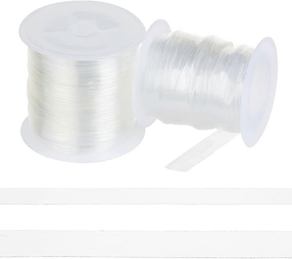 Clear Elastic Strap 6mm/10mm Width 2 Styles 30m Total Transparent Elastic Band High Flexibility Clear Elastic for DIY Shoulder Bra Clothes Sewing Proj