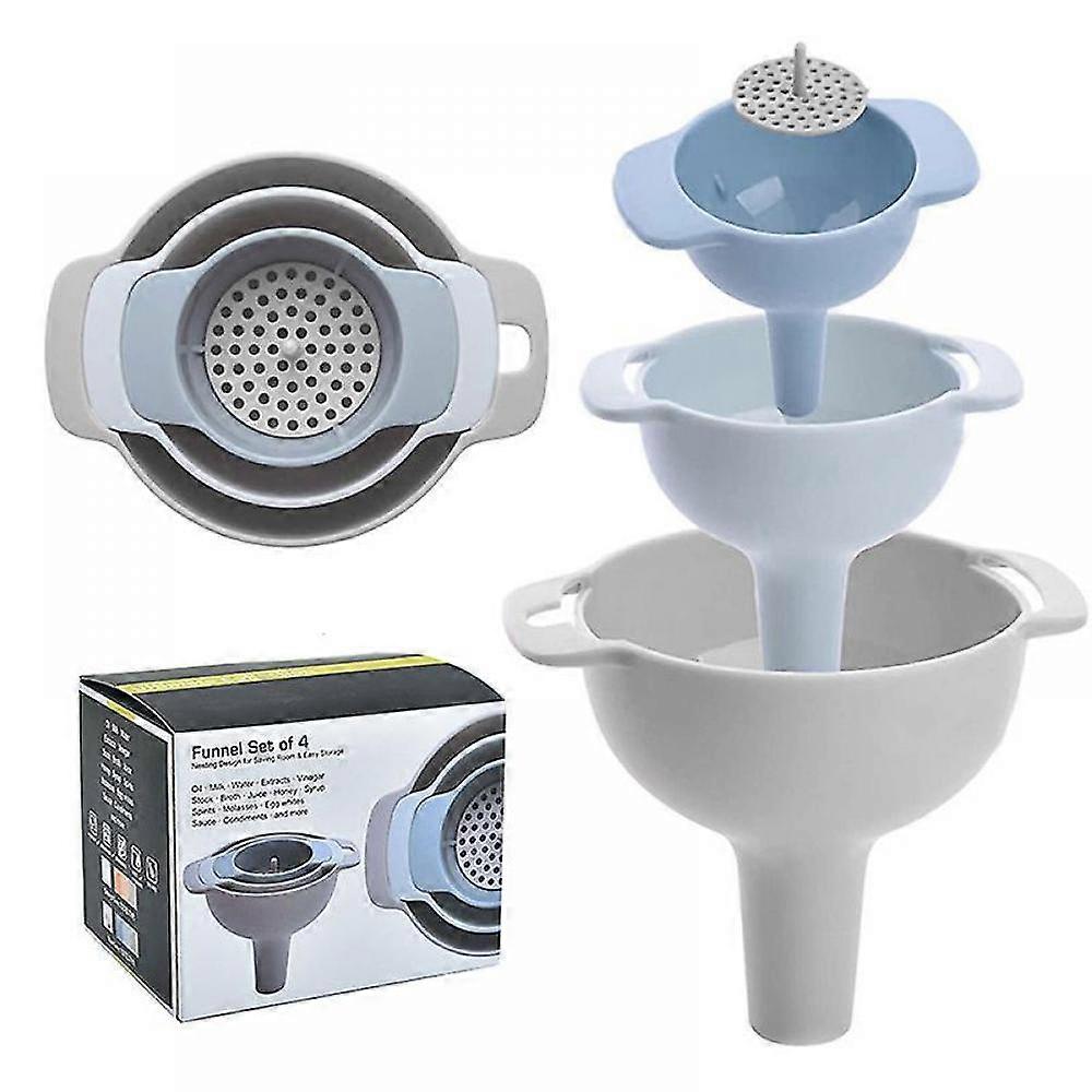Plastic Kitchen Funnel 4 Pcs Integrated Liquid Dispenser Tool Set