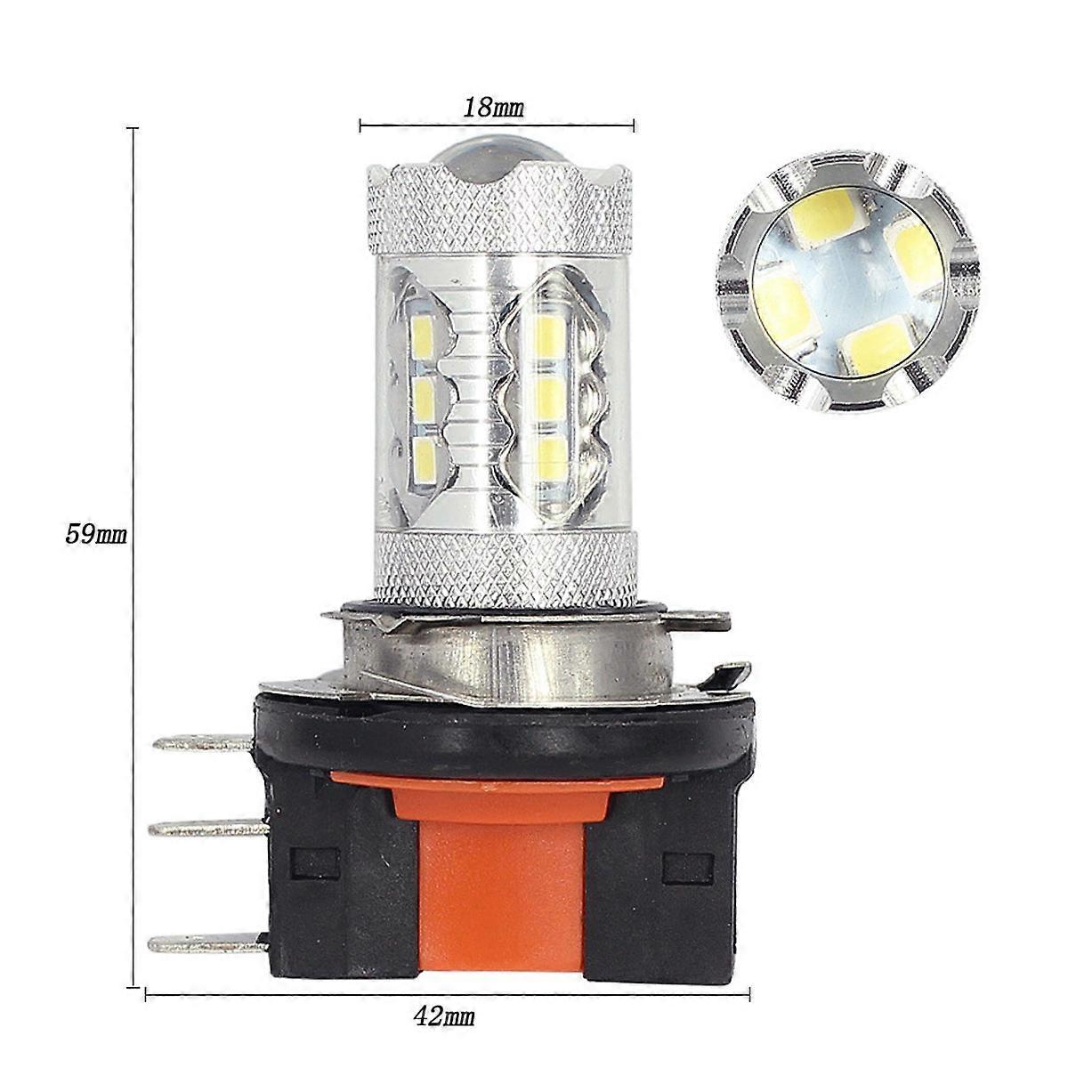 ARAMOX Phare de voiture 2pcs/1 paire blanc 80W H15 ampoules LED feux de