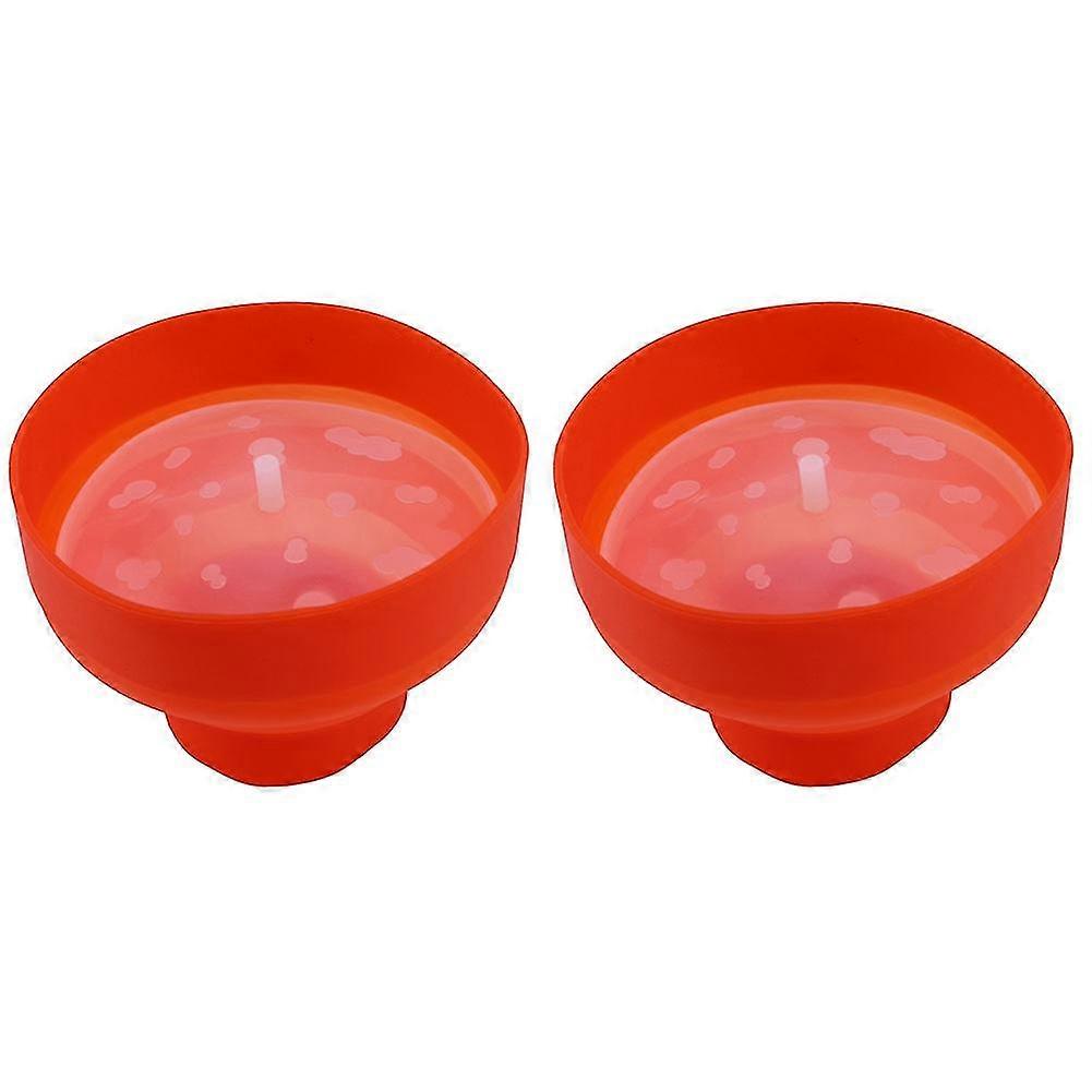 2x पॉपकॉर्न माइक्रोवेव सिलिकॉन फोल्डेबल रेड किचन आसान उपकरण DIY पॉपकॉर्न बाल्टी बाउल मेकर ली के साथ