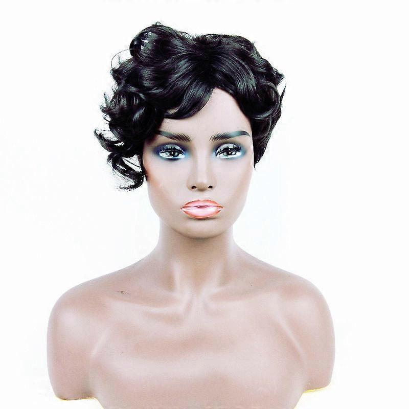 Women's wig short curly African black curly