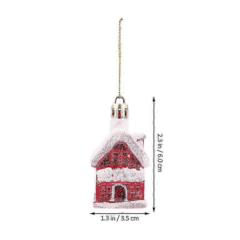 2pcs Plastic House Pendant Creative Tree Hanging Decor Christmas Layout Pendant