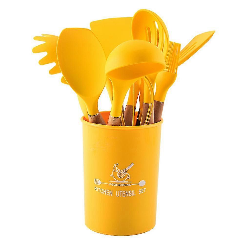 11 Pcs Cozinha Colorida Silicone Resistente ao Calor Panelas Colher Pá Set-XinHan