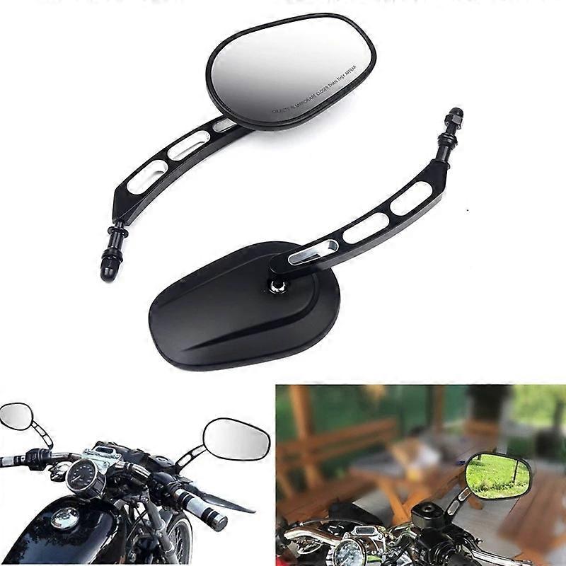 Μοτοσικλέτα 8MM καθρέπτες άκρων τιμονιού Moto καθρέπτες μαύροι κομμένοι πλευρικοί καθρέφτες για Harley Street Bob FXDB χοντρό σίδερο αγοριών 883 XL883N Sportster 1200 συνήθεια