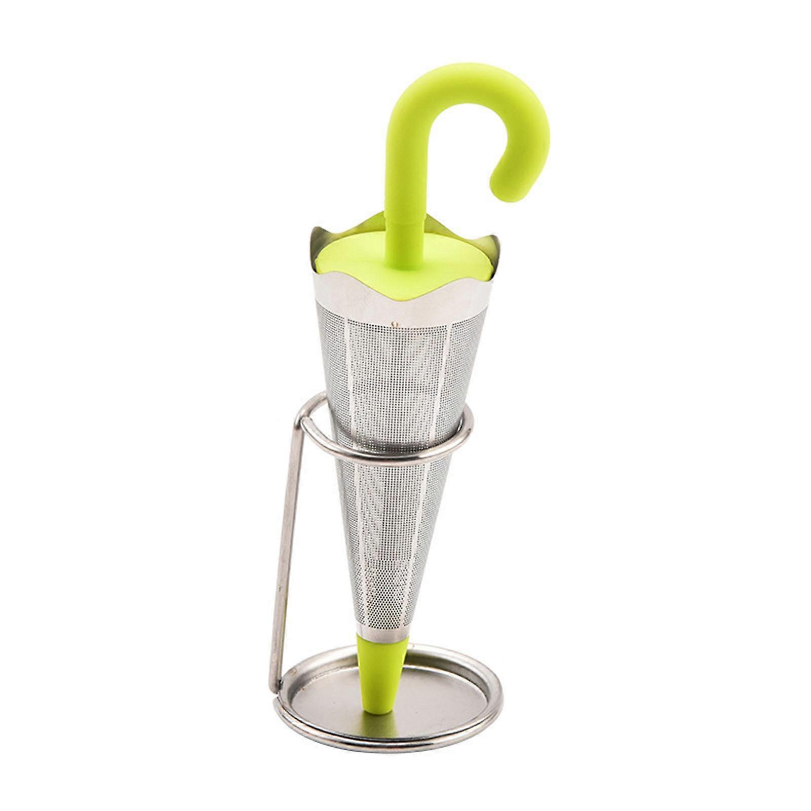 Umbrellas Shaped Tea Infuser with Holder Metal Reusable Tea Filter for Making Tea