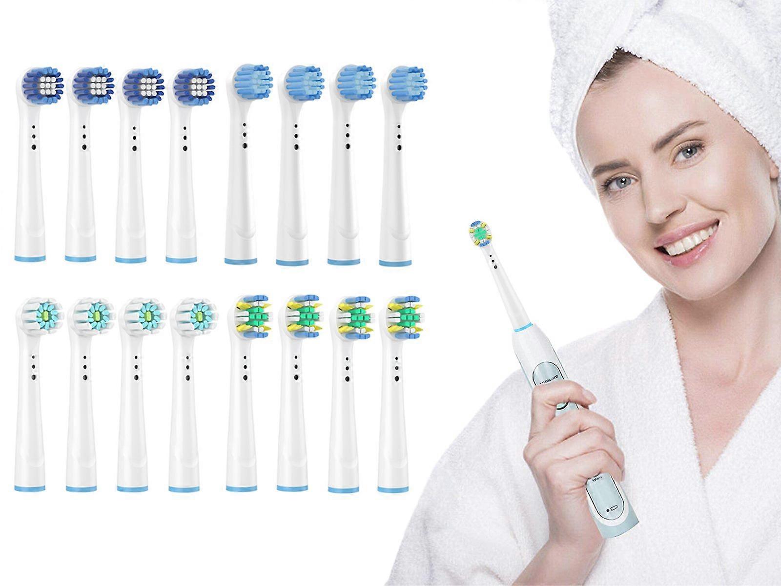16Pcs Electric Toothbrush Replacement Heads Compatible with Oral B