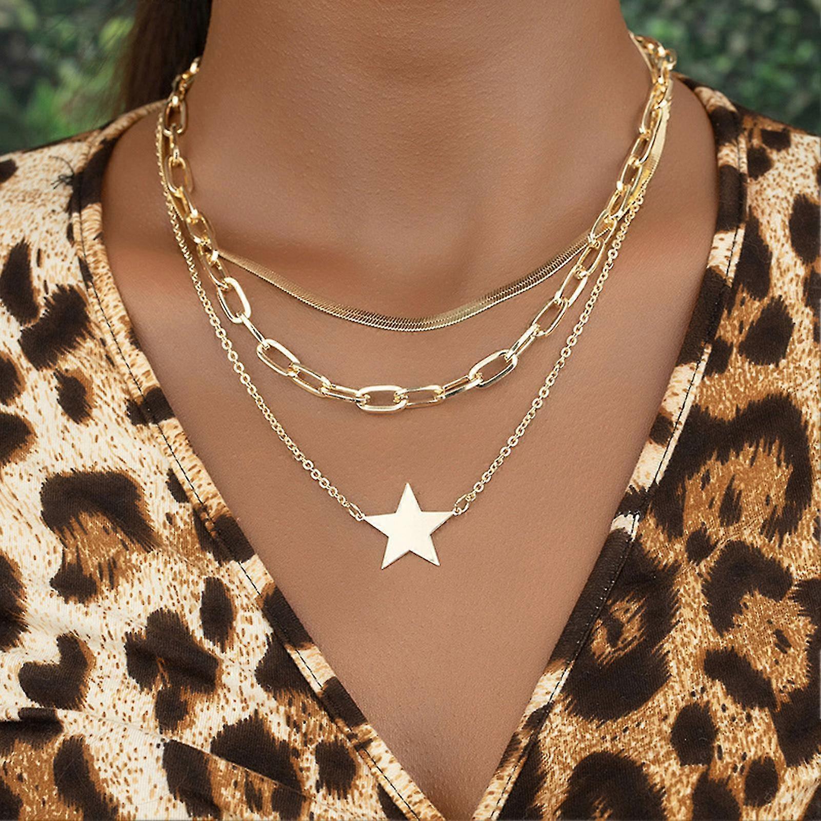 Layer Girls Alloy Necklace With Pendant Adjabngth All Necklace For Jewelry