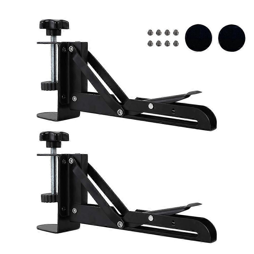 2pcs Keyboard Tray Clamp Under Desk Cold Rolled Steel Height Adjustable Pull Out