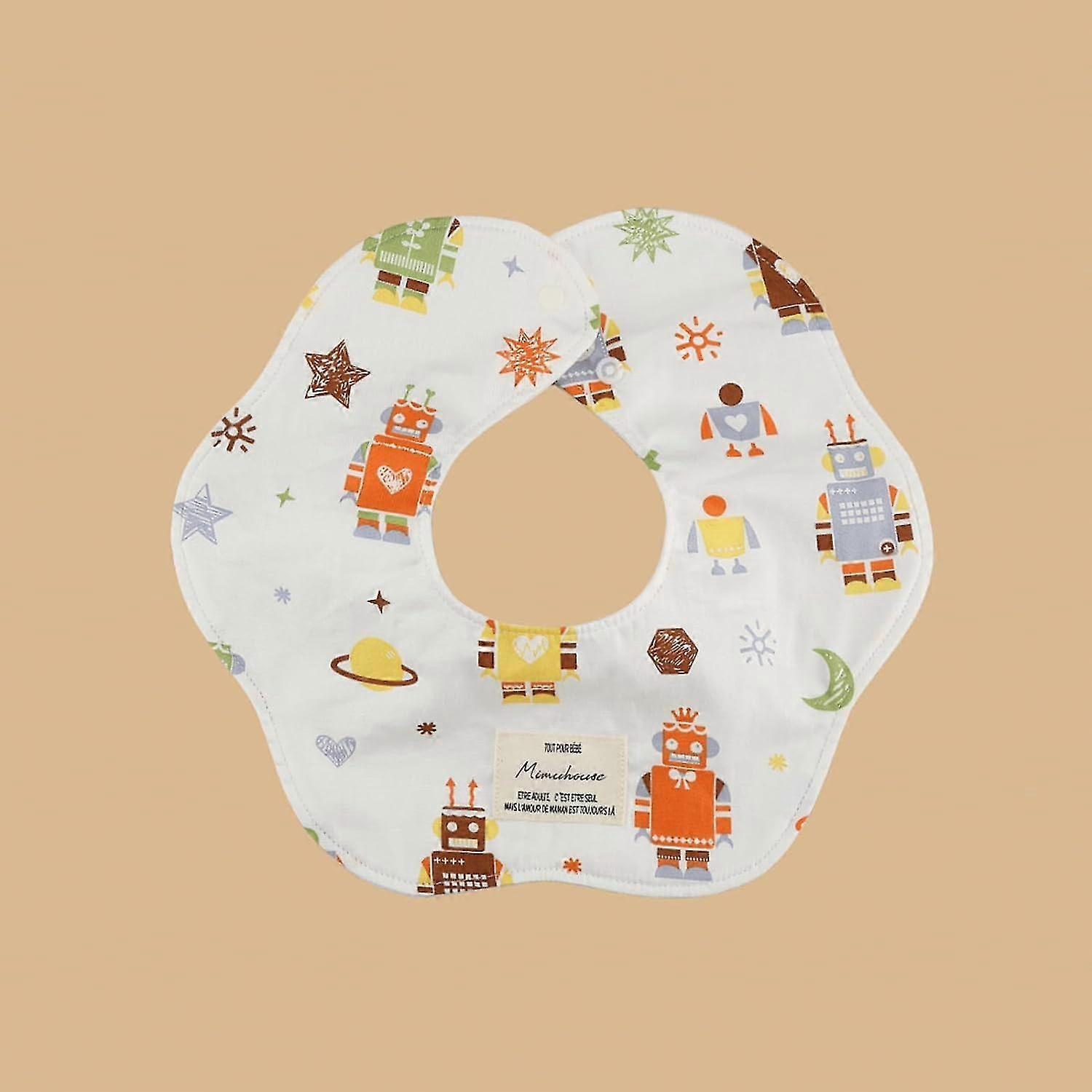 360 Rotating Waterproof Toddler Bibs - Comfortable & Durable, Cotton & Waterproof, Cute & Functional