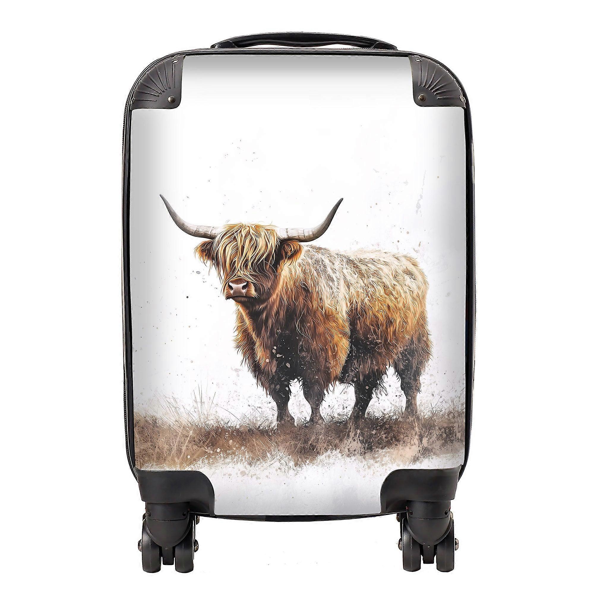 Highland Cow Watercolour Suitcase