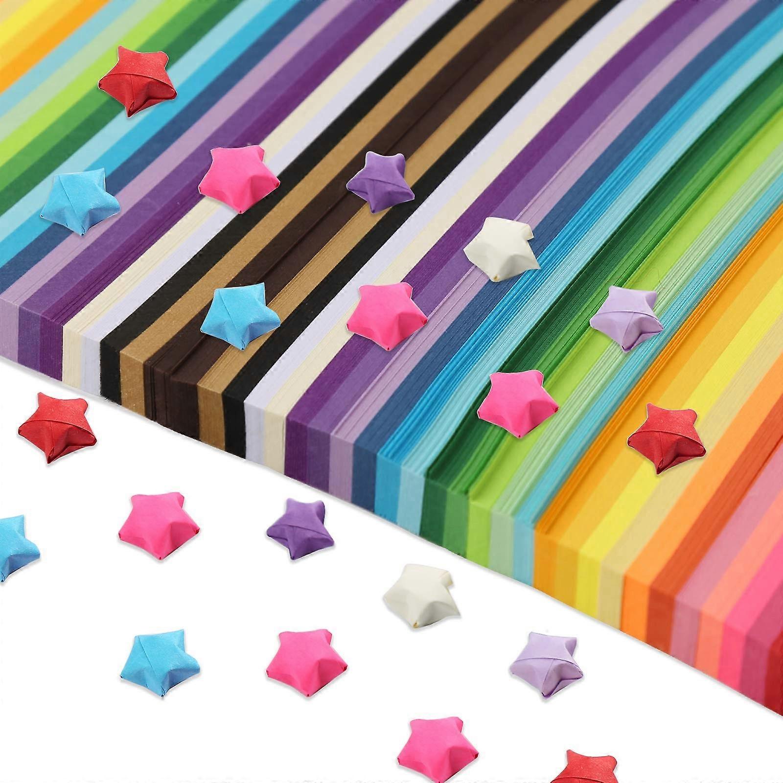 2060 Sheets Star Paper 27 Assortment Color Paper Strip Double Sided Solid Color Decoration Paper St
