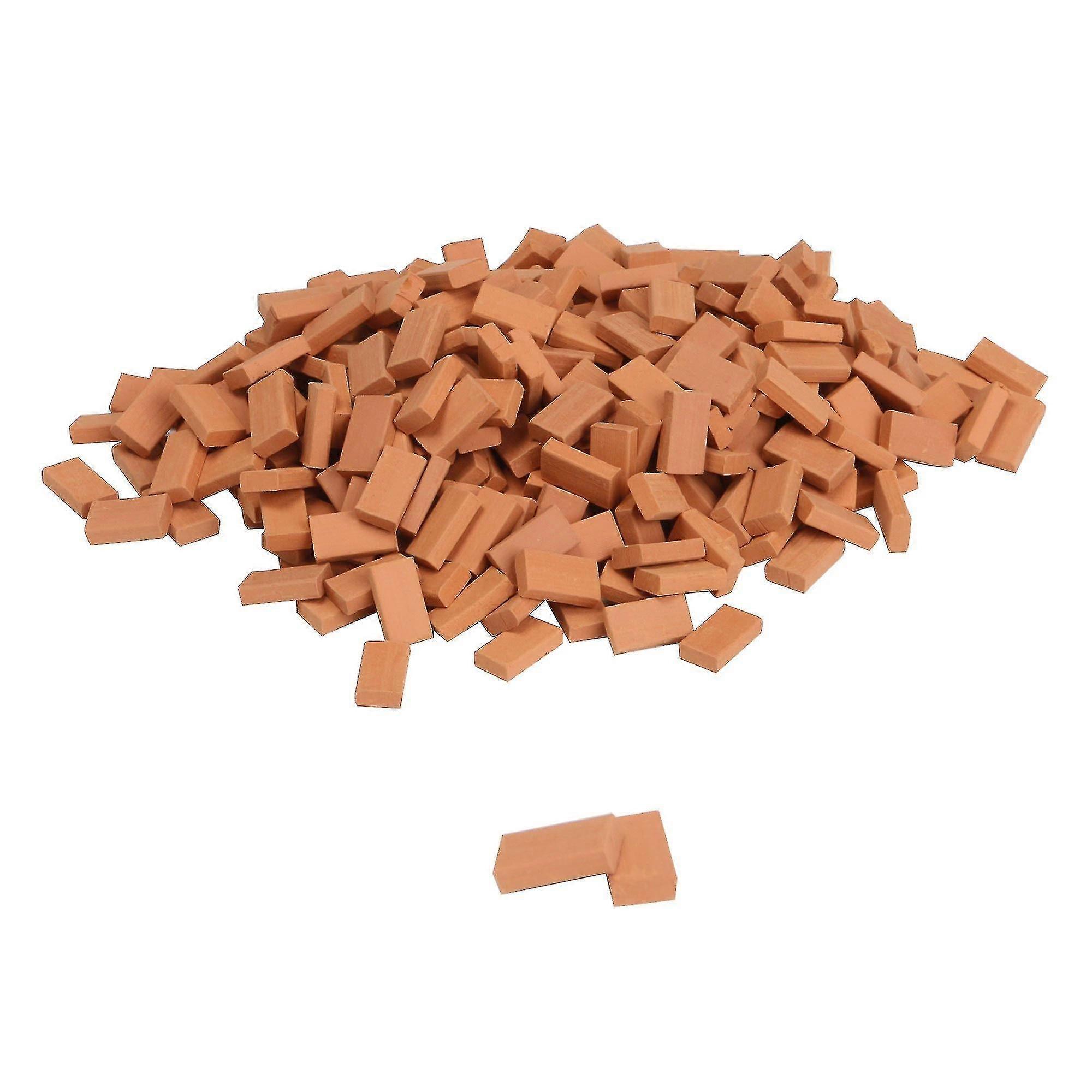 300 Pcs micro wall bricks models diy 1:35 scale brick red mini diy house